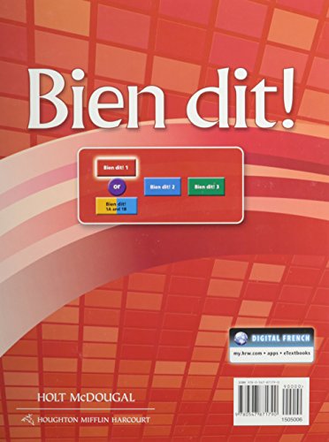 Bien Dit!: Student Edition Level 1 2013 (French Edition),Used