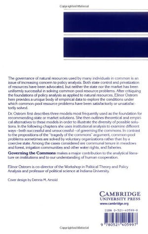 Governing The Commons: The Evolution Of Institutions For Collective Action (Political Economy Of Institutions And Decisions)