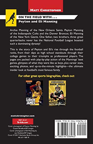 On the Field with...Peyton and Eli Manning (Matt Christopher Sports Bio Bookshelf),Used