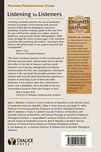 Listening to Listeners: Homiletical Case Studies (Channels of Listening),Used