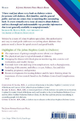 The Johns Hopkins Guide to Diabetes: For Today and Tomorrow (A Johns Hopkins Press Health Book),Used