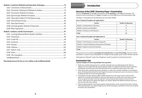 Collins CAPE Chemistry  CAPE Chemistry Multiple Choice Practice,Used