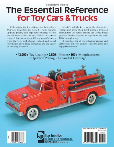 O'Brien'S Collecting Toy Cars & Trucks, Identification And Value Guide, 4Th Edition,Used