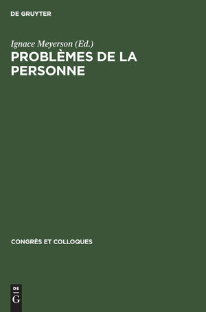 Problmes de la personne (Congrs Et Colloques) (French Edition),Used