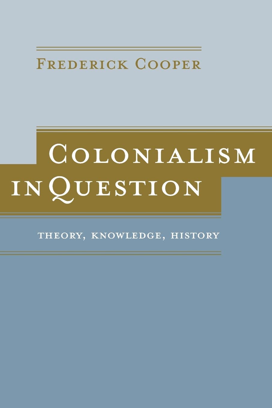 Colonialism in Question: Theory, Knowledge, History,Used