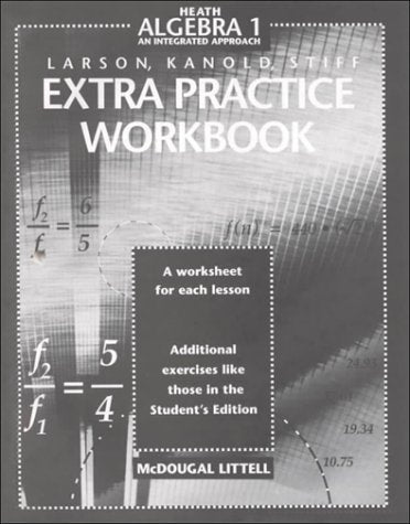 Mcdougal Littell High School Math: Extra Practice Workbook Algebra 1-new,New