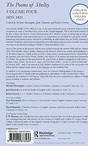 The Poems of Shelley: Volume Four (Longman Annotated English Poets),Used