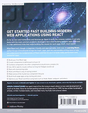 Learning React: A Handson Guide to Building Maintainable, Highperforming Web Application User Interfaces Using the React Javas,Used