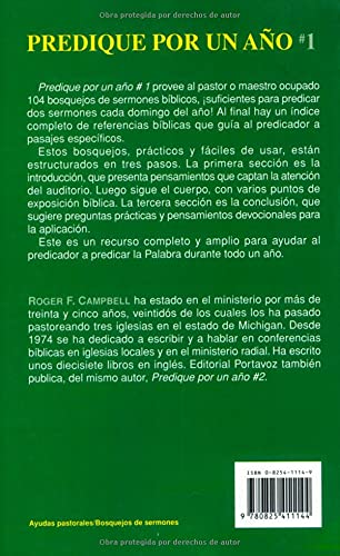 Predique por un ao #1 (Spanish and Spanish Edition),Used