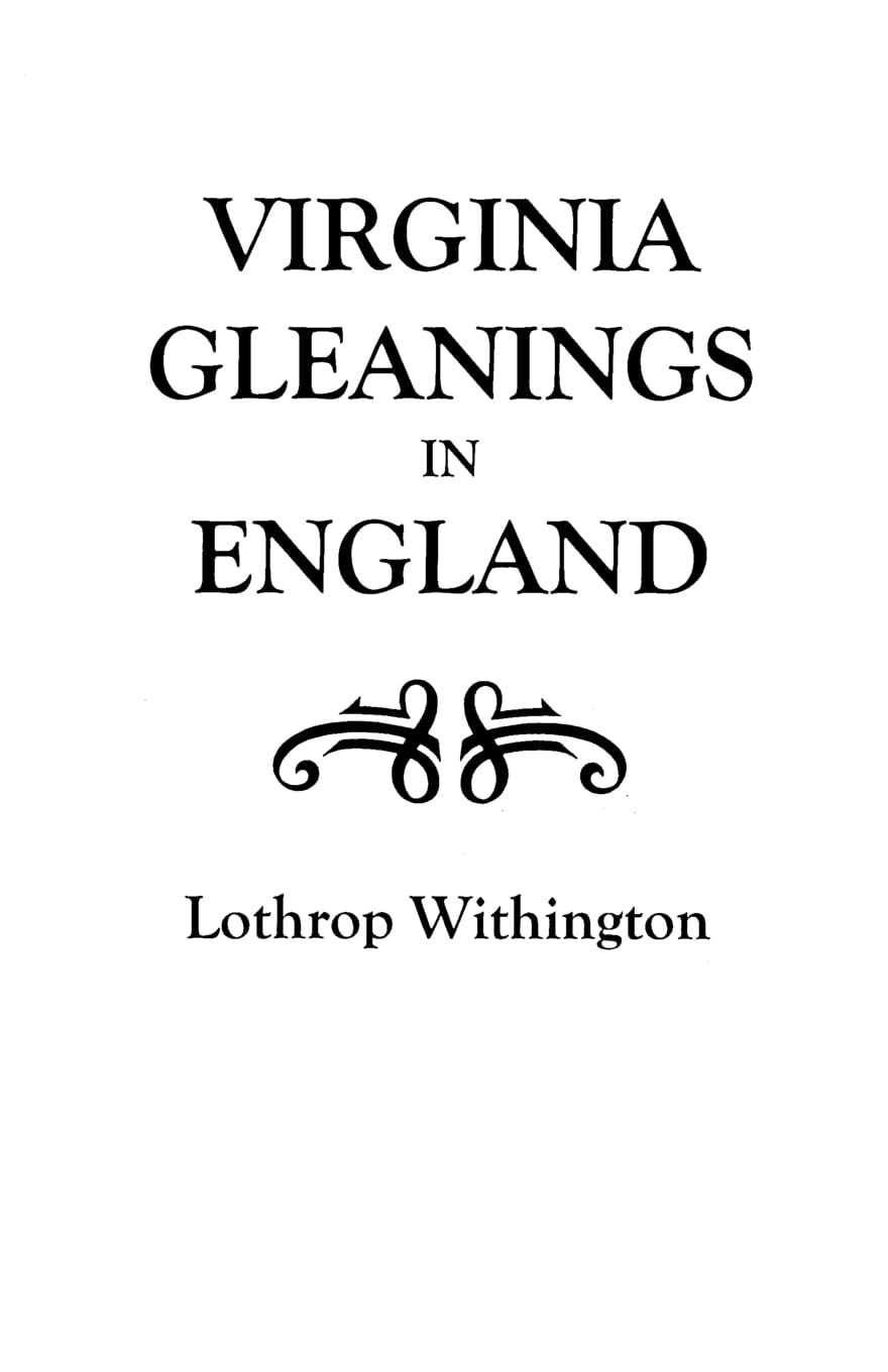 Virginia Gleanings In England,Used