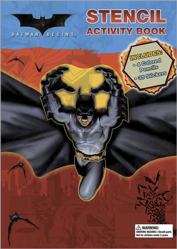 Batman Begins Stencil Activity Book With Stickers,Used