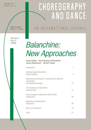 Balanchine: A special issue of the journal Choreography and Dance,Used