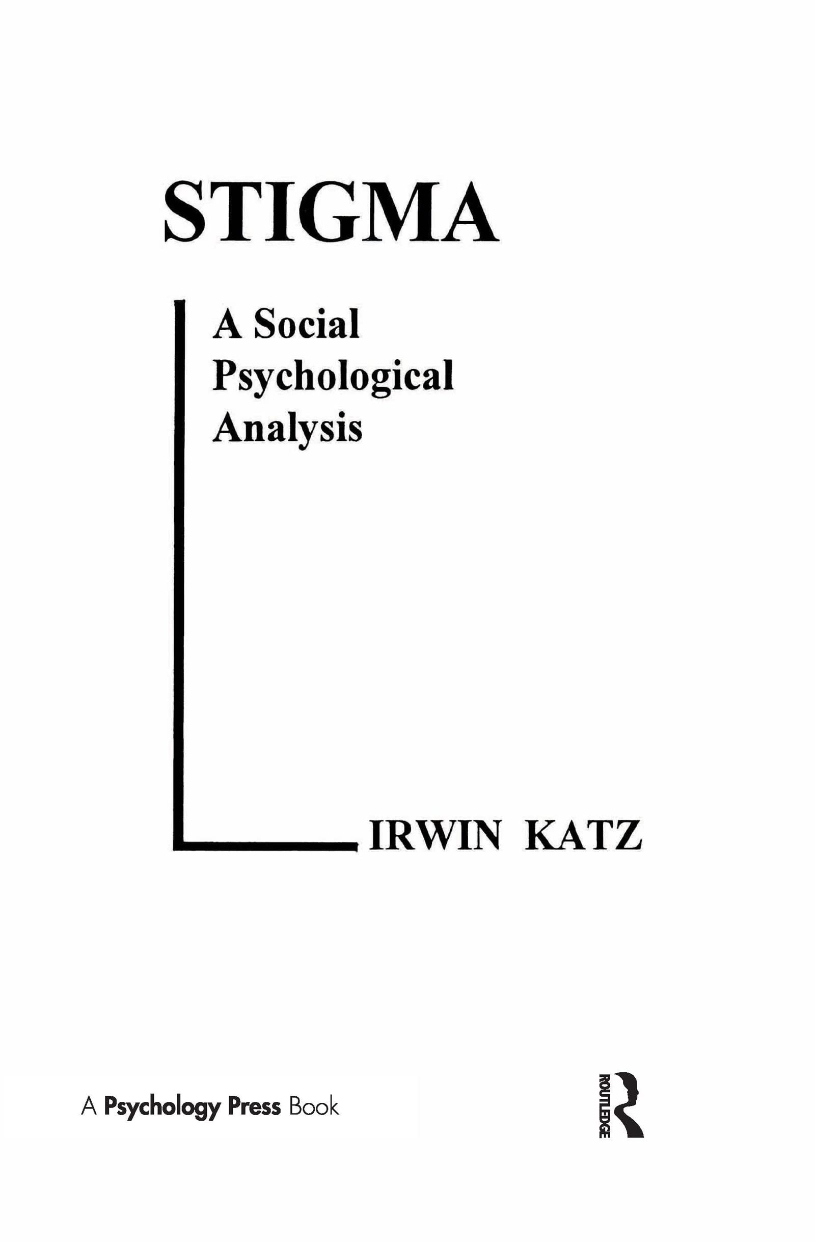 Stigma: A Social Psychological Analysis,New