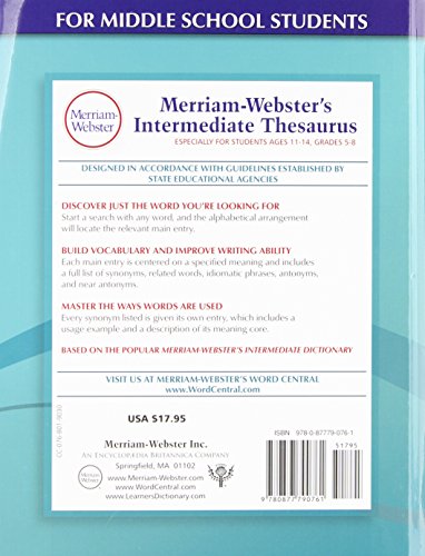 MerriamWebster's Intermediate Thesaurus,Used