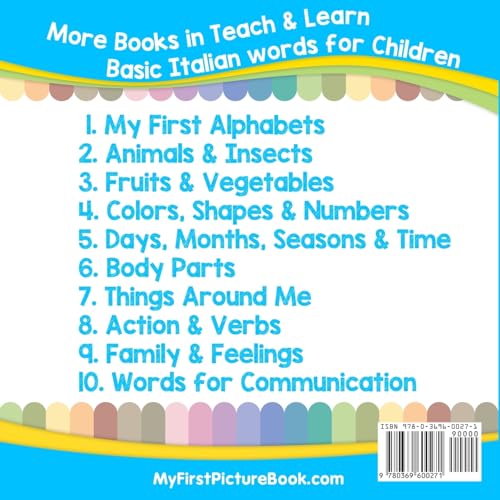 My First Italian Alphabets Picture Book with English Translations: Bilingual Early Learning & Easy Teaching Italian Books for Ki,Used