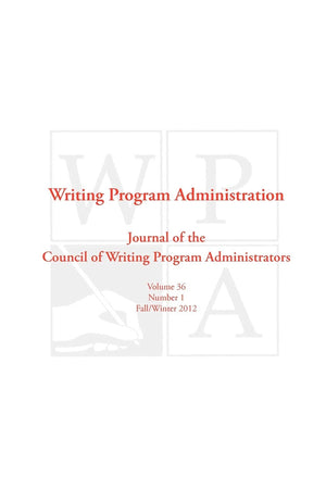 Wpa: Writing Program Administration 36.1 (Fall/Winter 2012),Used
