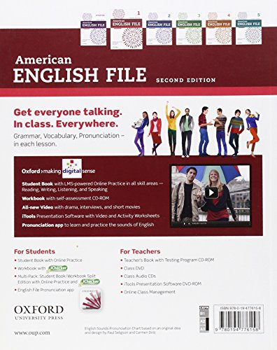American English File Second Edition: Level 1 Student Book: With Online Practice,Used