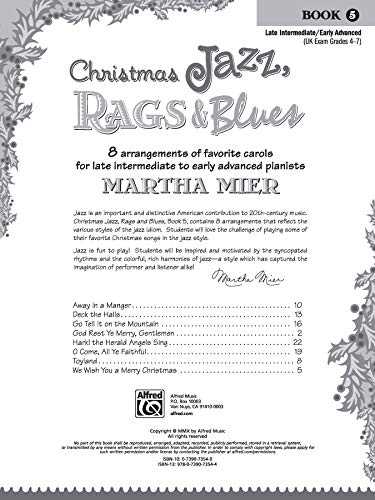 Christmas Jazz, Rags & Blues, Bk 5: 8 arrangements of favorite carols for late intermediate to early advanced pianists,New