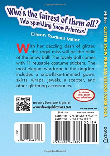 Glitter Snow Princess Sticker Paper Doll (Dover Little Activity Books: Fantasy),Used