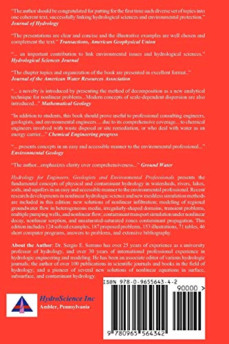 Hydrology for Engineers, Geologists, and Environmental Professionals, Second Edition: An Integrated Treatment of Surface, Subsur,Used