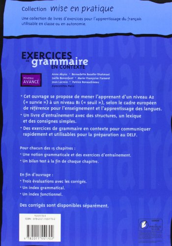 Exercices De Grammaire En Contexte (French Edition),Used