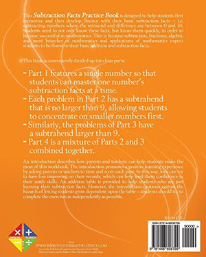Subtraction Facts Practice Book: Improve Your Math Fluency Series,Used