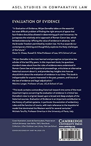 Evaluation of Evidence: PreModern and Modern Approaches (ASCL Studies in Comparative Law),Used