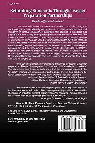 Rethinking Standards Through Teacher Preparation Partnerships (Suny Series in Teacher Preparation and Development),Used