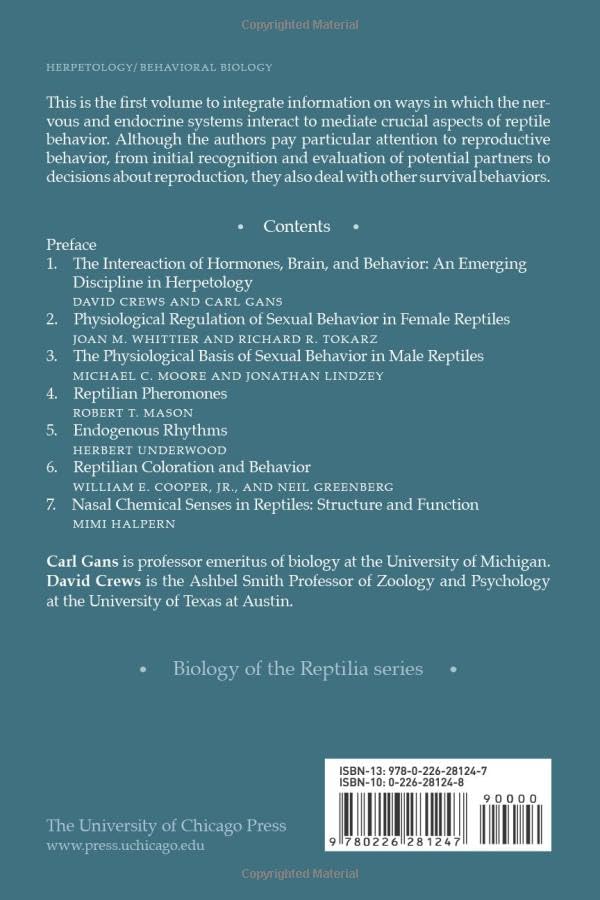 Hormones, Brain, and Behavior (Volume 18) (Biology of the Reptilia Series),Used
