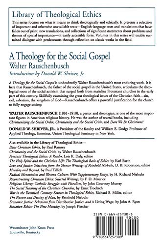 A Theology for the Social Gospel (Library of Theological Ethics),New