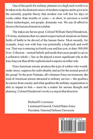 Cohesion: The Human Element in Combat,Used