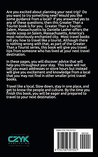 Greater Than a Tourist Salem Massachusetts USA: 50 Travel Tips from a Local (Greater Than a Tourist Massachusetts),Used