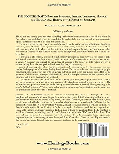 The Scottish Nation Volume TZ and Supplement,Used