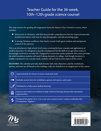 Chemistry: The Study of Matter from a Christian Worldview (Teacher Guide) (Master's Class),Used
