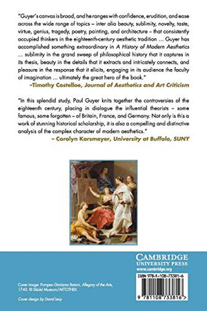 A History of Modern Aesthetics: Volume 1, The Eighteenth Century,Used
