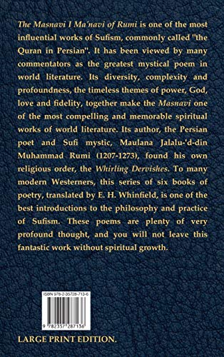 The Masnavi I Manavi of Rumi,Used