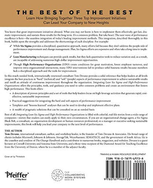 Integrating Lean Six Sigma and HighPerformance Organizations: Leading the Charge Toward Dramatic, Rapid, and Sustainable Improv,Used