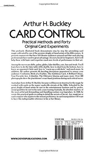 Card Control: Practical Methods and Forty Original Card Experiments (Dover Magic Books),Used