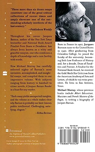 A Jacques Barzun Reader: Selections from His Works (Perennial Classics),Used
