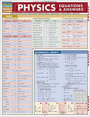 Physics Equations & Answers (Quick Study Academic),Used