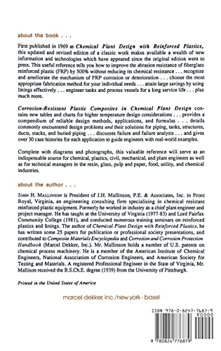 CorrosionResistant Plastic Composites in Chemical Plant Design (Plastics Engineering),Used