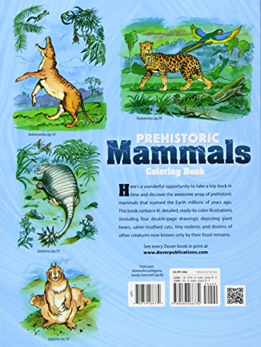 Prehistoric Mammals Coloring Book,Used