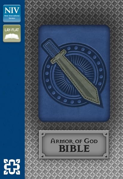 NIV, Armor of God Bible, Leathersoft, Blue/Silver,Used