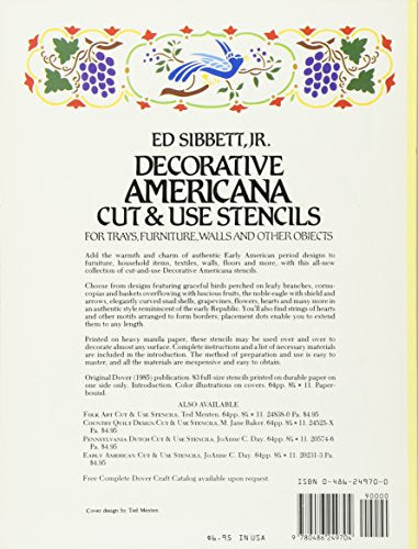 Decorative Americana Cut & Use Stencils (Dover Stencils),Used