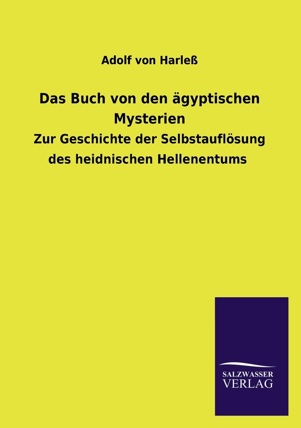 Das Buch von den gyptischen Mysterien (German Edition),Used