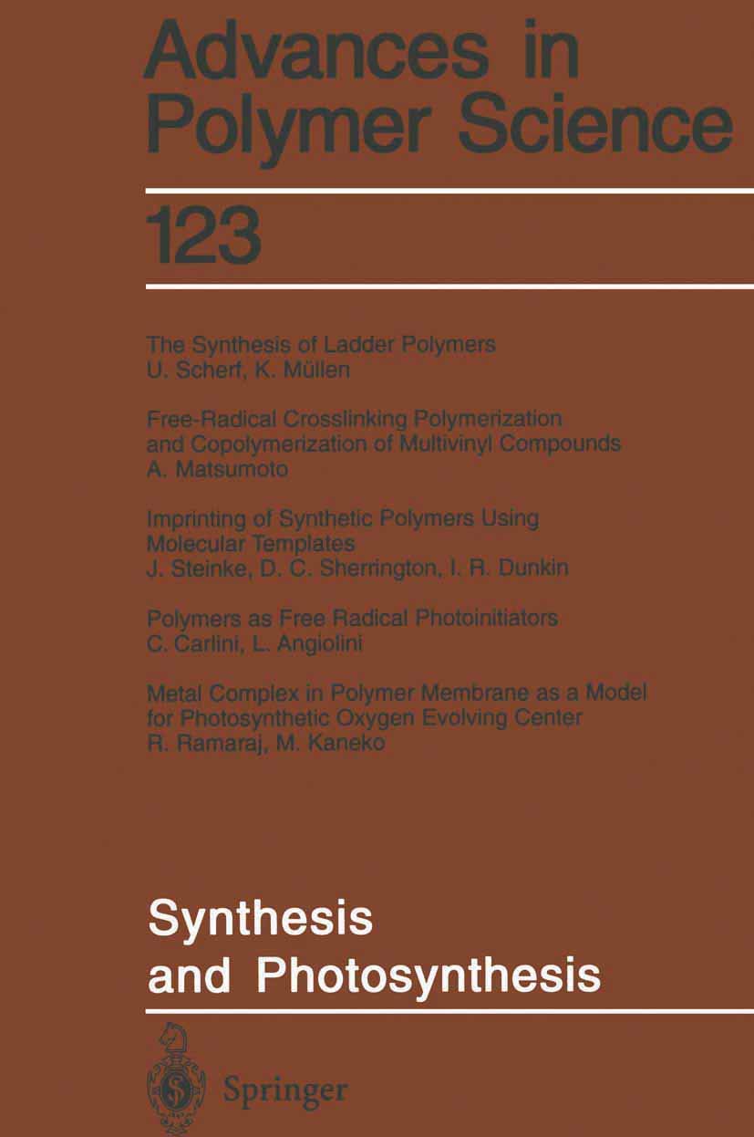 Synthesis and Photosynthesis (Advances in Polymer Science, 123),Used