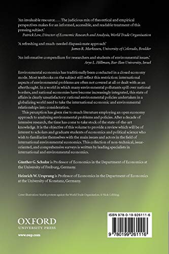 International Environmental Economics: A Survey of the Issues,Used