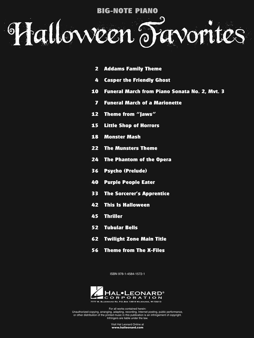 Halloween Favorites (Bignote Piano)