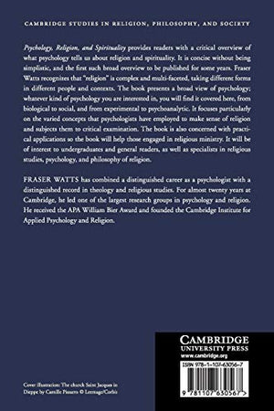 Psychology, Religion, and Spirituality (Cambridge Studies in Religion, Philosophy, and Society),Used
