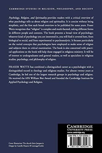 Psychology, Religion, and Spirituality (Cambridge Studies in Religion, Philosophy, and Society),Used